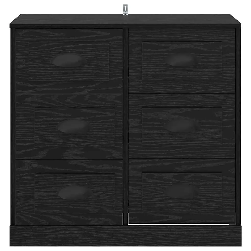 Sideboard Storage Cabinet Living Room Dining 70cm Black Oak Engineered Wood