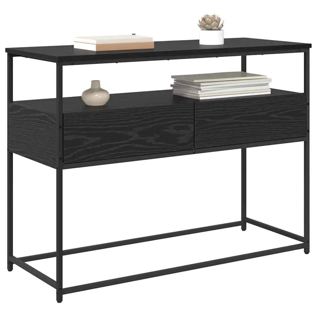 Console Table Hallway Entryway Storage 100x40x75cm Black Engineered Wood