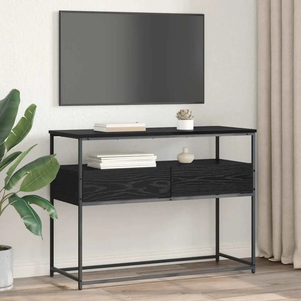 Console Table Hallway Entryway Storage 100x40x75cm Black Engineered Wood