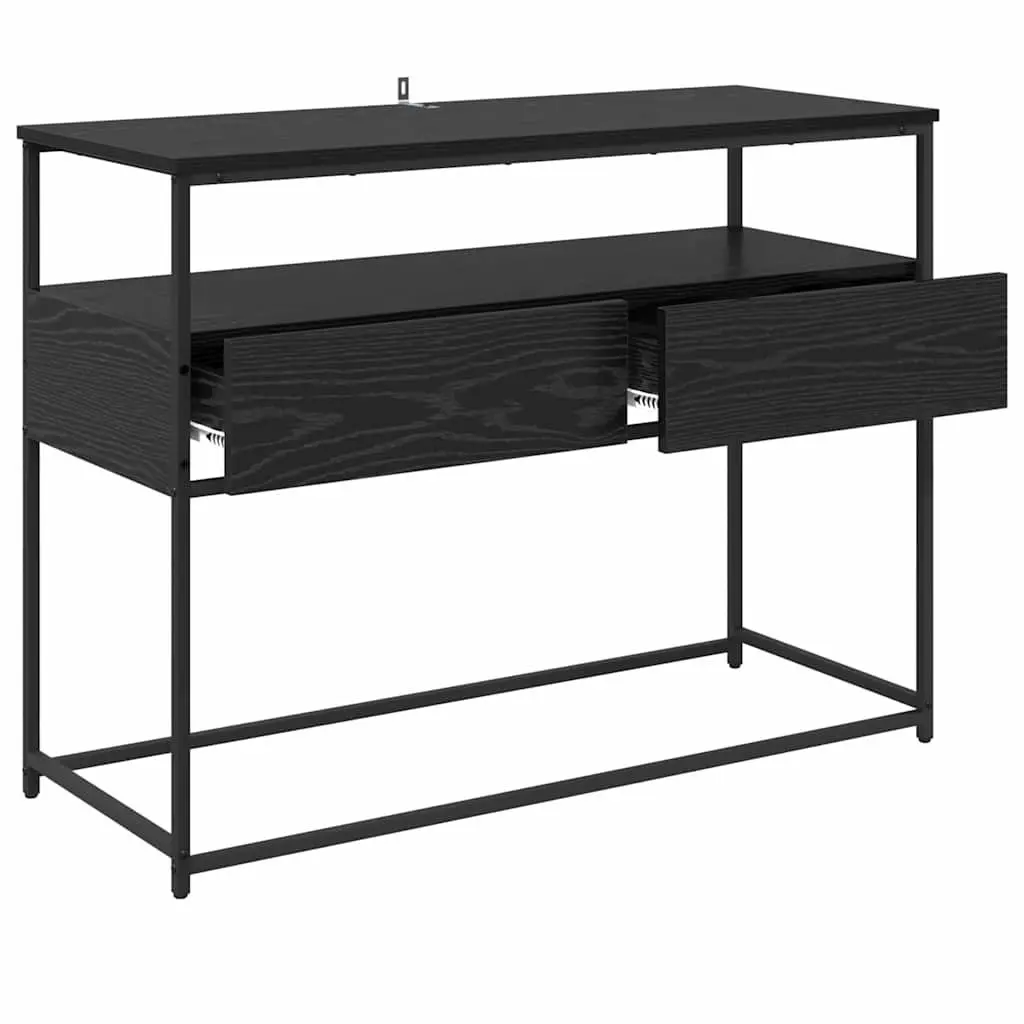 Console Table Hallway Entryway Storage 100x40x75cm Black Engineered Wood