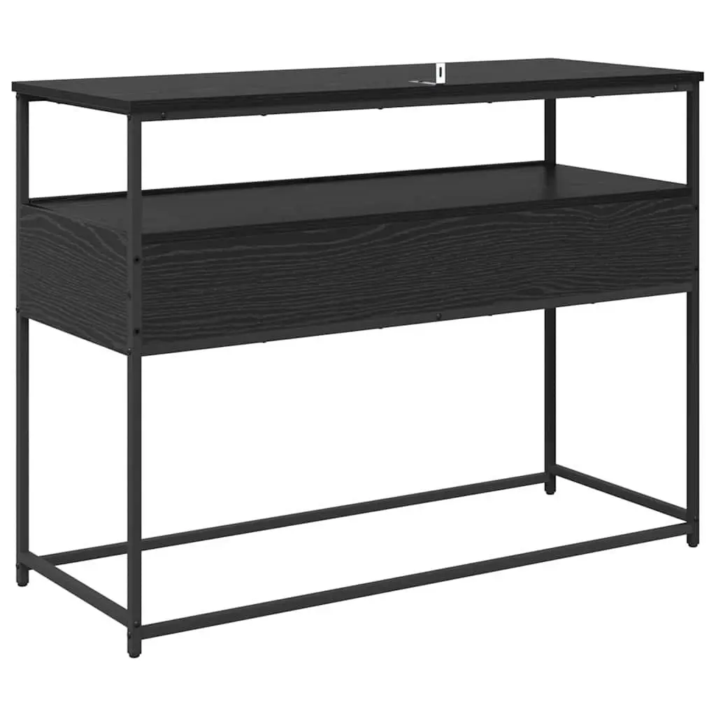 Console Table Hallway Entryway Storage 100x40x75cm Black Engineered Wood