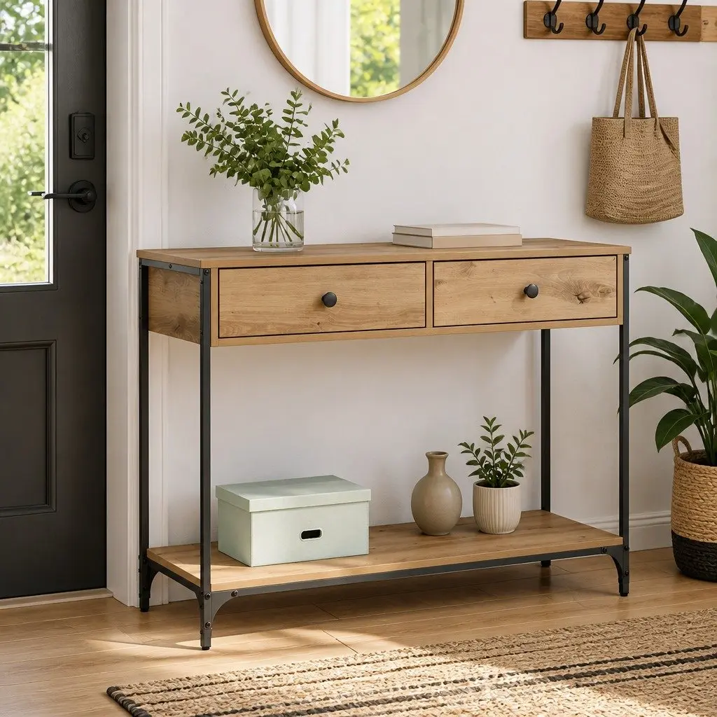 Console Table Offering Storage and Style