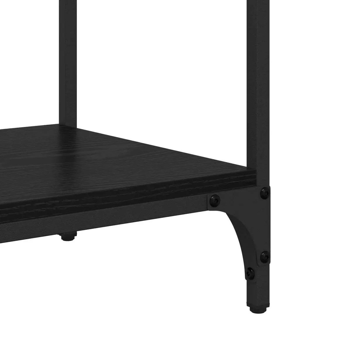 Console Table Black Oak 100x34.5x75cm Storage Shelves Drawers Industrial Design