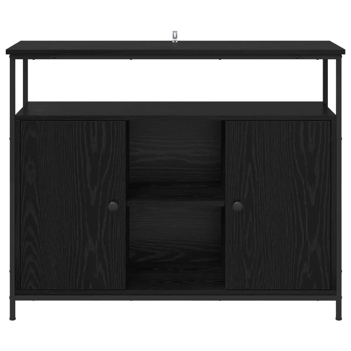 Sideboard Black Oak 100x35x80cm Modern Engineered Wood Storage Cabinet Buffet