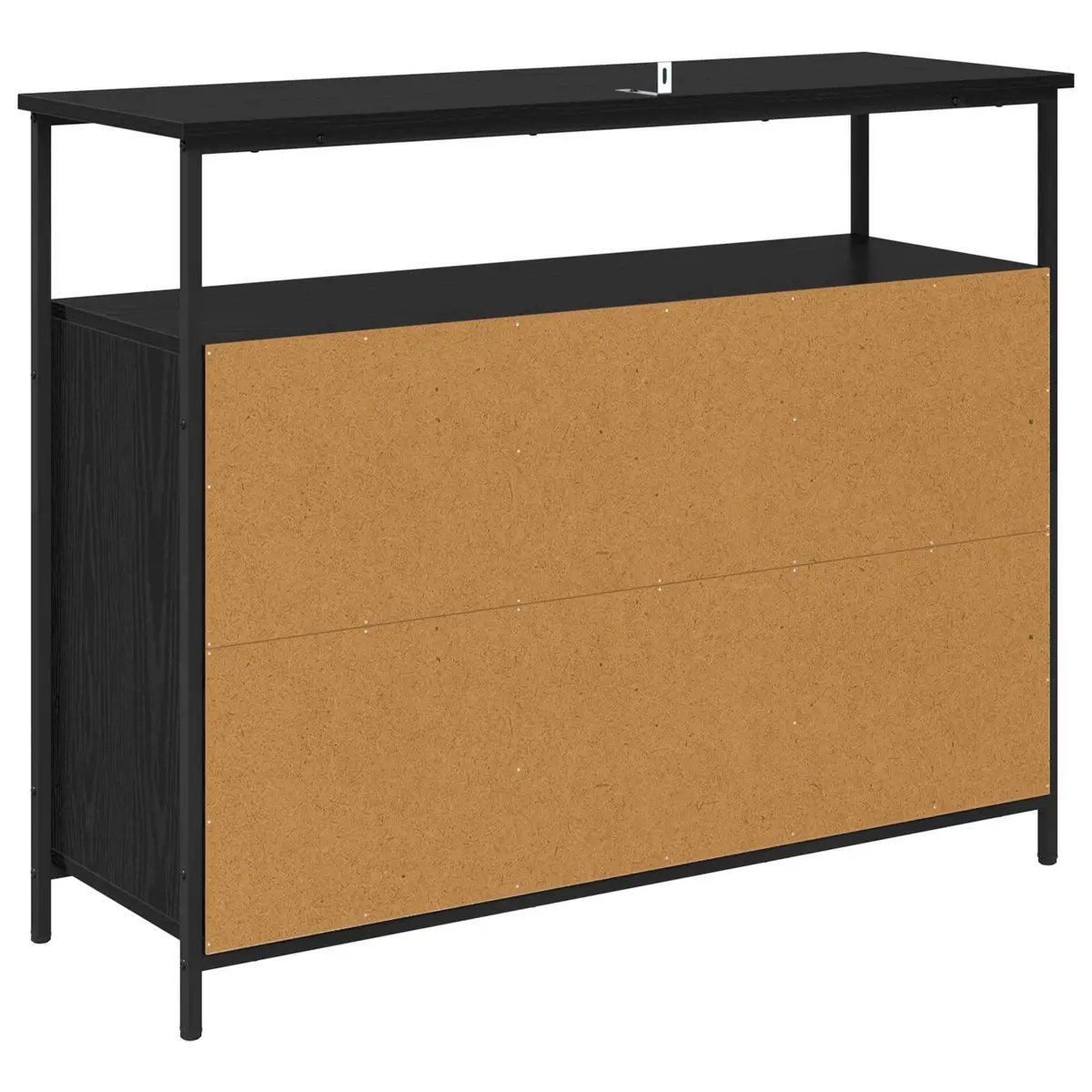 Sideboard Black Oak 100x35x80cm Modern Engineered Wood Storage Cabinet Buffet