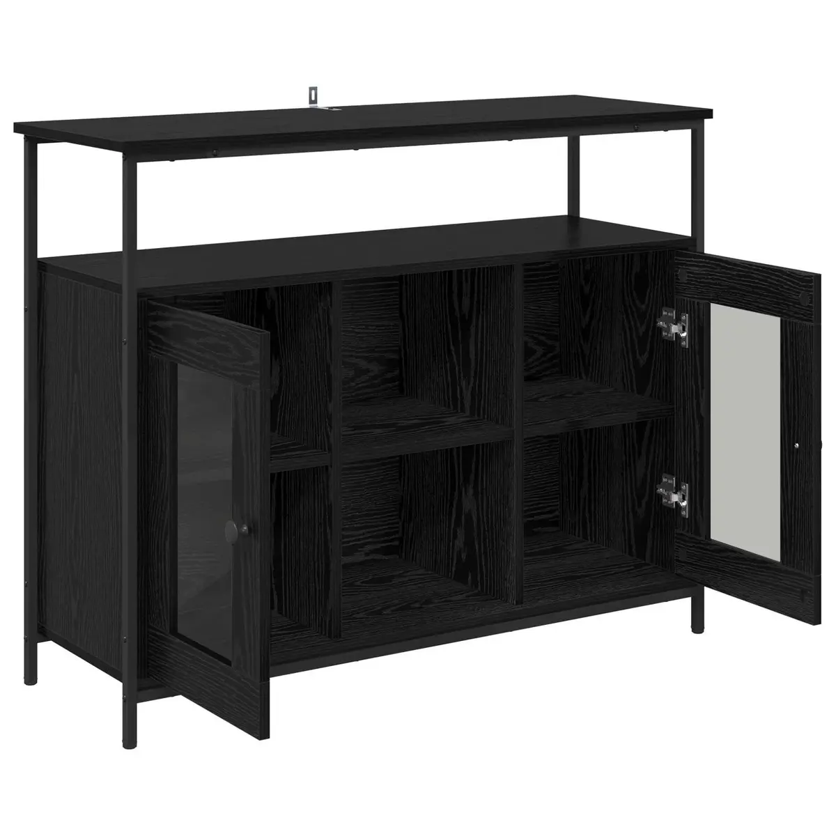 Sideboard Storage Cabinet Modern Engineered Wood Black 100x35x80 cm