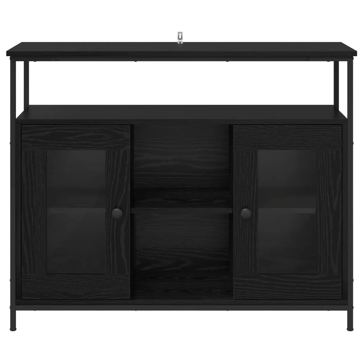 Sideboard Storage Cabinet Modern Engineered Wood Black 100x35x80 cm