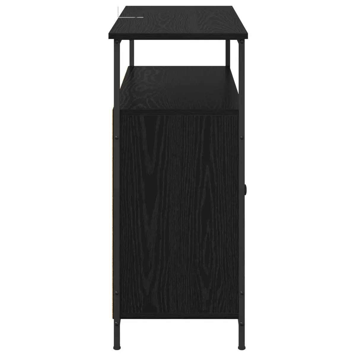 Sideboard Storage Cabinet Modern Engineered Wood Black 100x35x80 cm