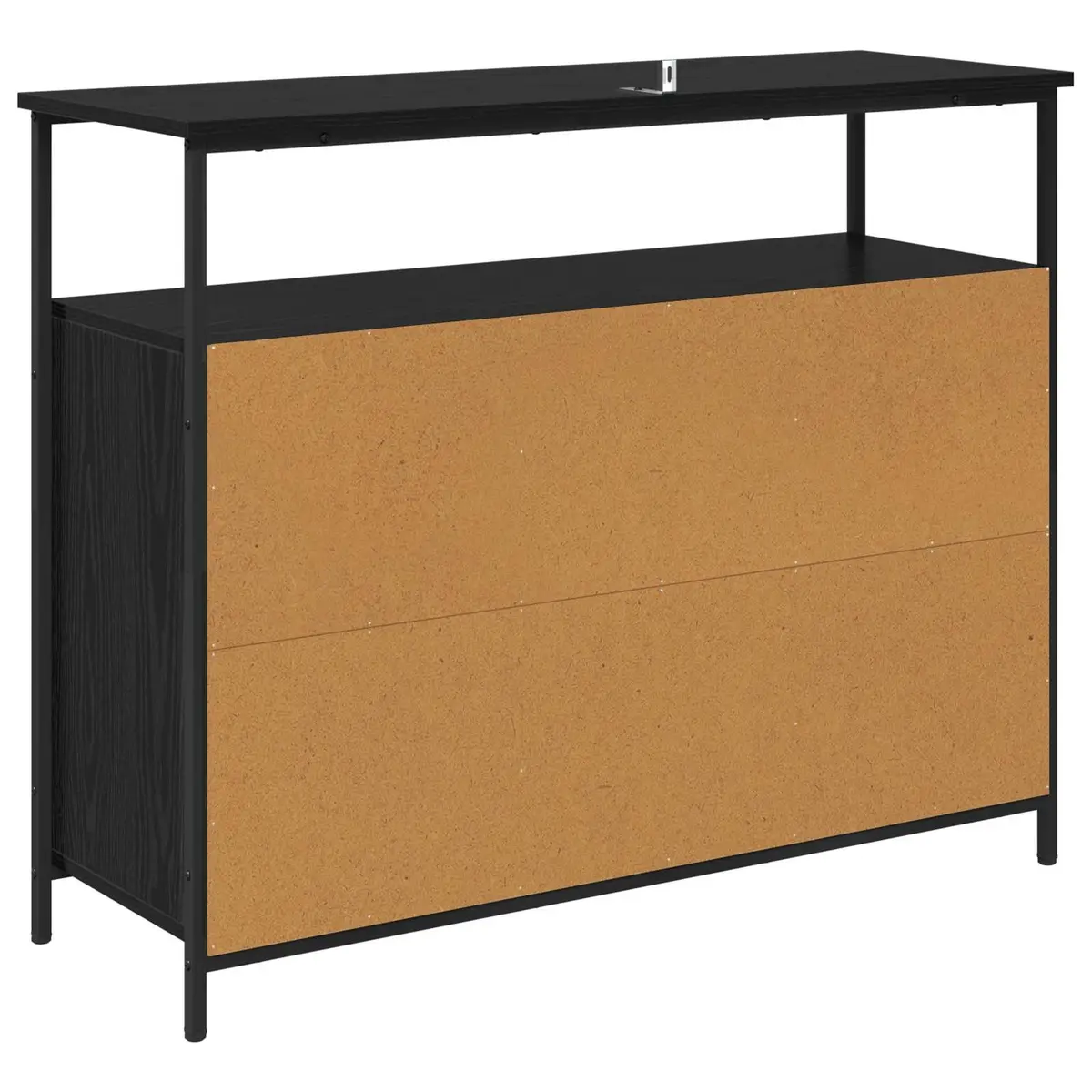 Sideboard Storage Cabinet Modern Engineered Wood Black 100x35x80 cm
