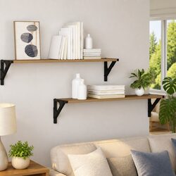 Practical and Stylish Brown Floating Shelves