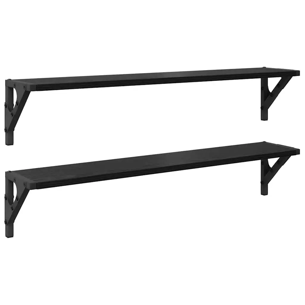 Black Wall-Mounted Floating Shelves