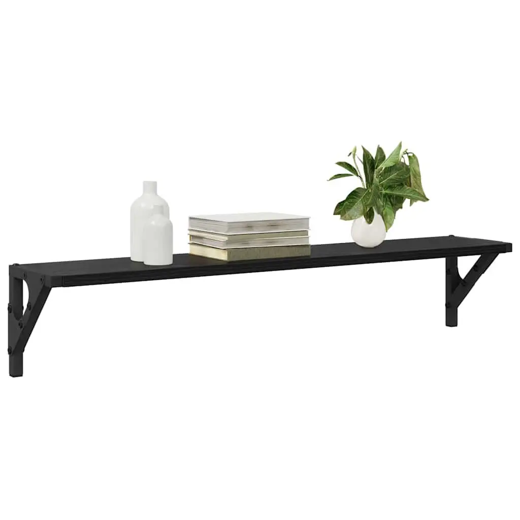Black Wall-Mounted Floating Shelves