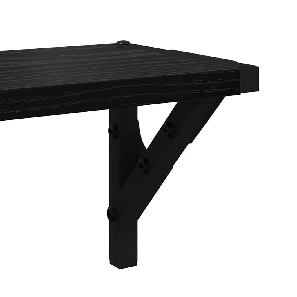 Black Wall-Mounted Floating Shelves