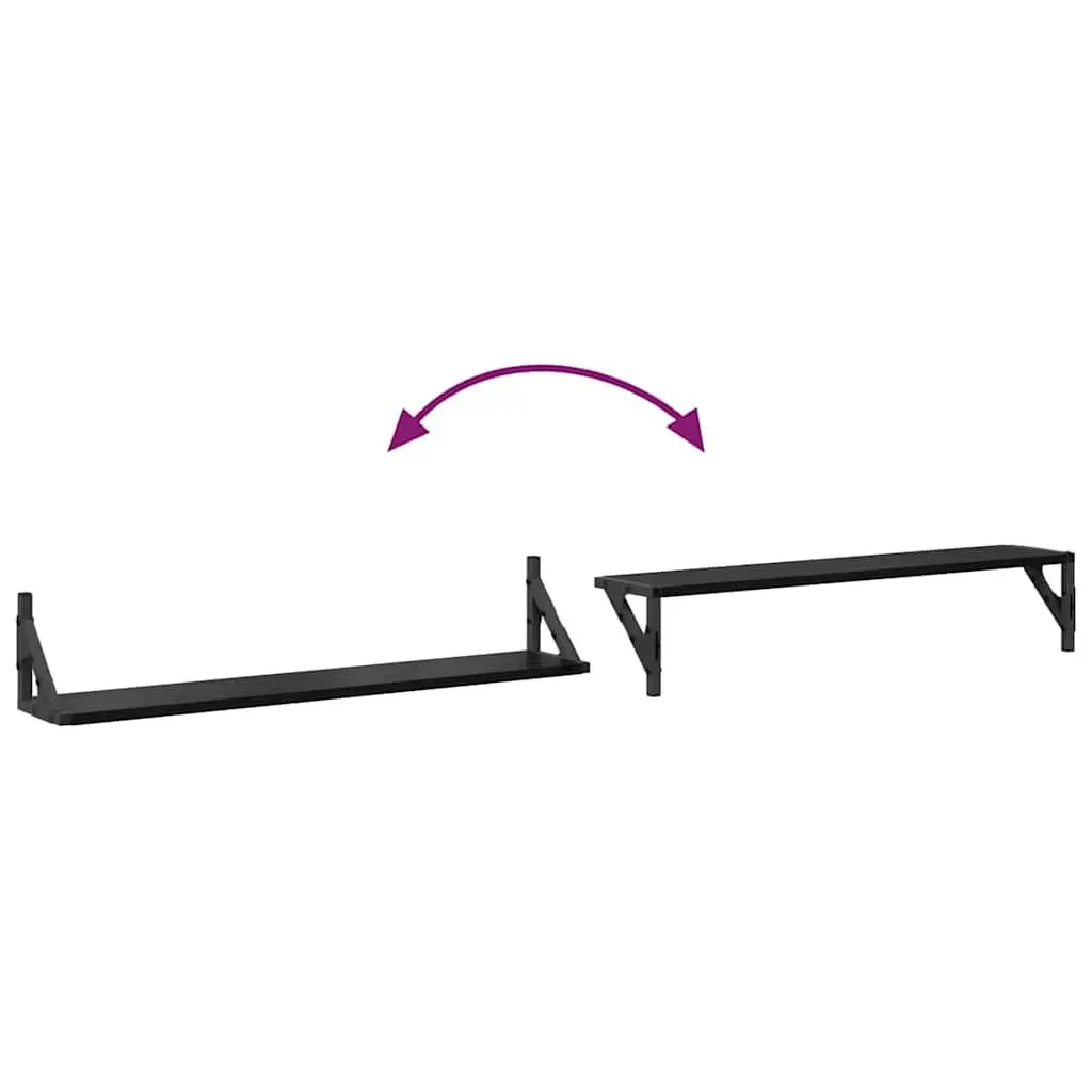 Black Wall-Mounted Floating Shelves
