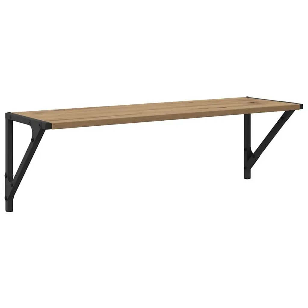 Wall Shelves Wall-Mounted Brown Engineered Wood Floating Shelves Rectangular
