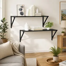 Reliable and Affordable Black Floating Shelves, 2 pcs