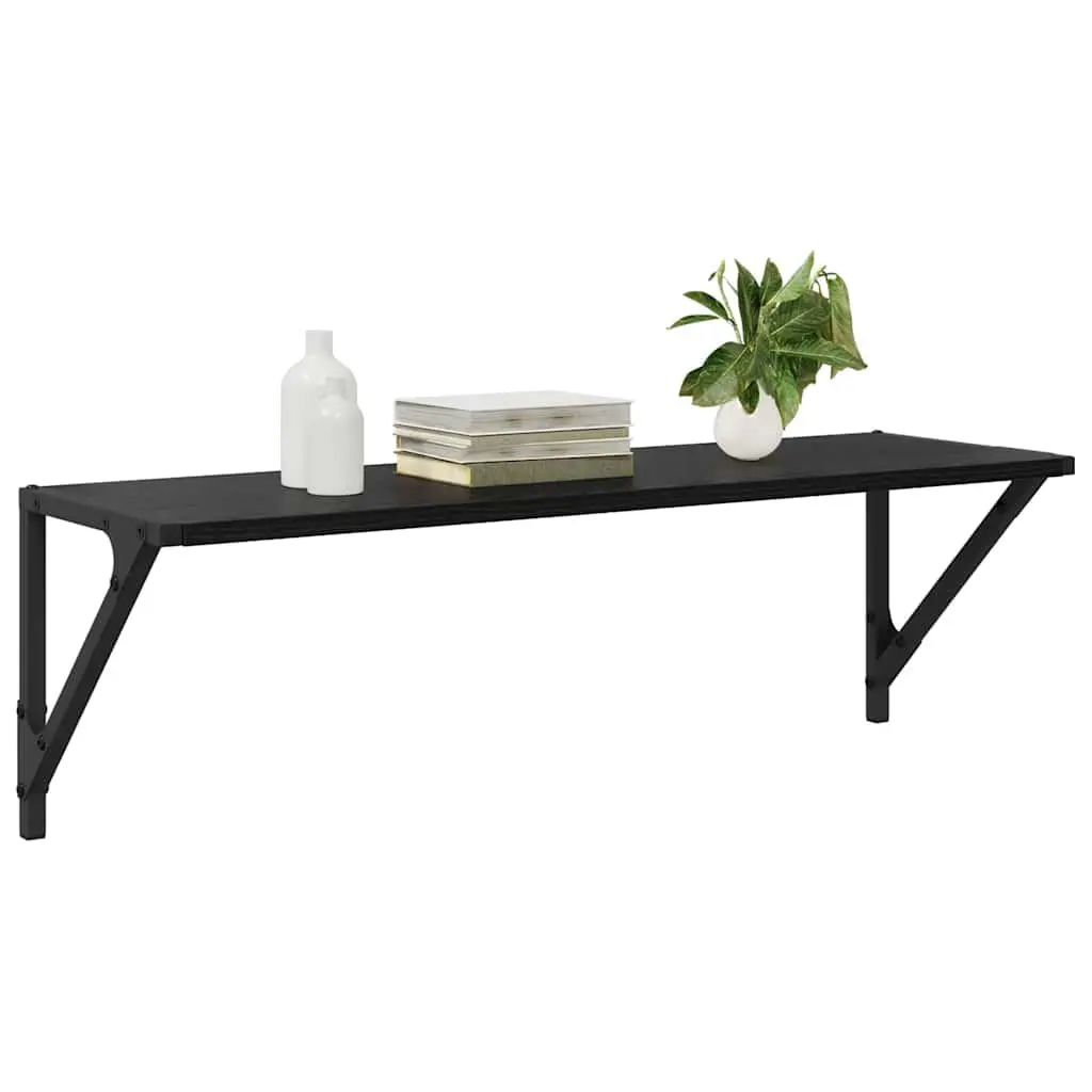 Wall Shelves 2 pcs Black 80 x 25 x 25.5 cm Engineered Wood Modern Floating