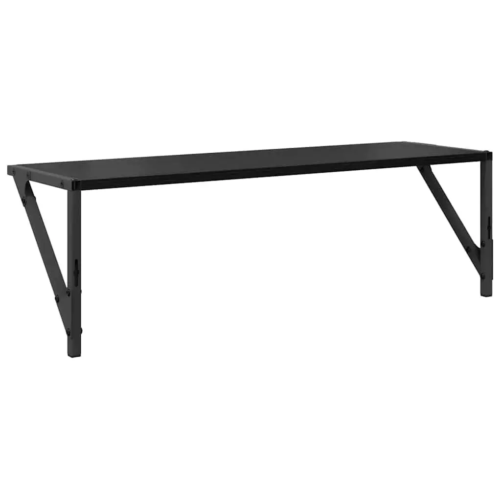 Wall Shelves 2 pcs Black 80 x 25 x 25.5 cm Engineered Wood Modern Floating