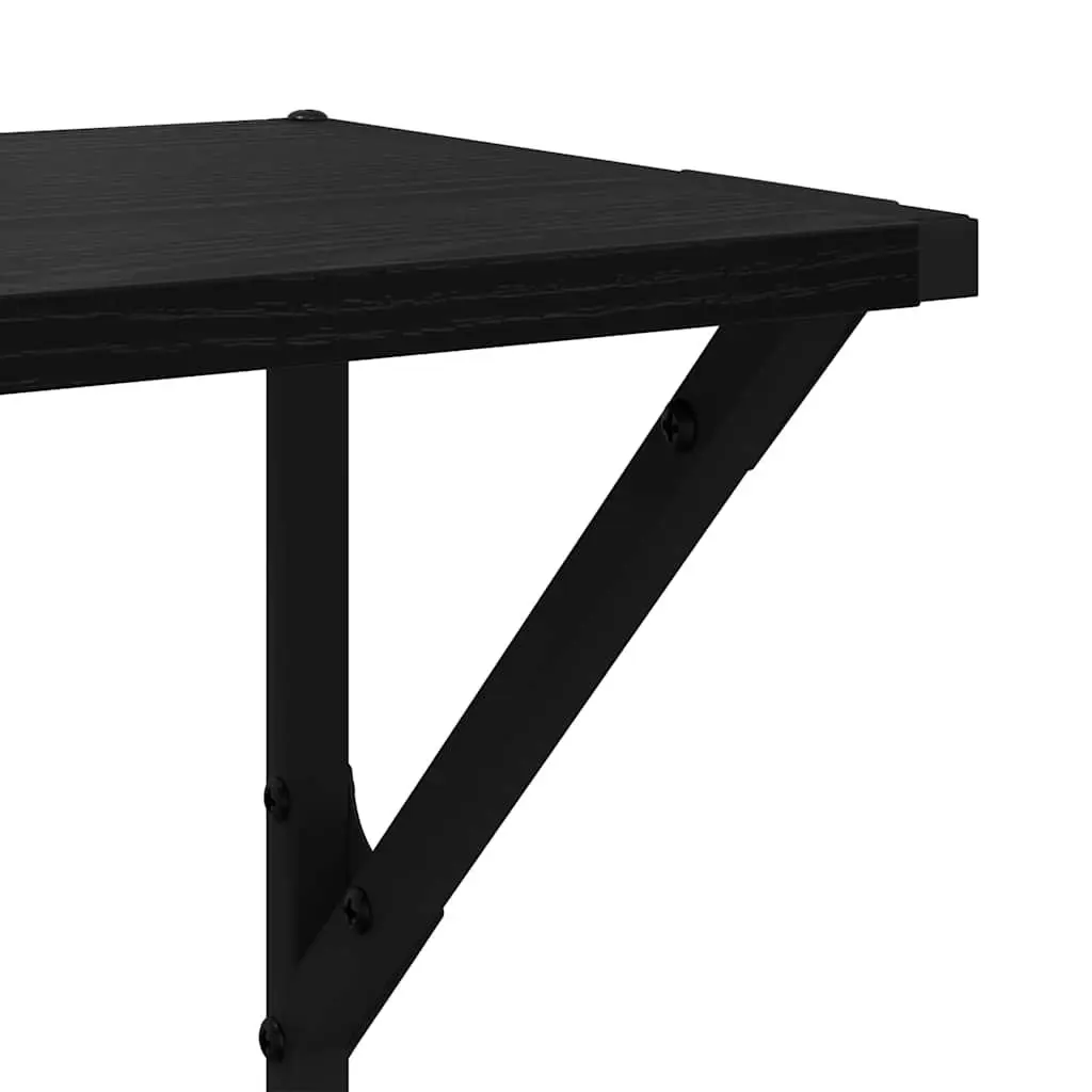 Wall Shelves 2 pcs Black 80 x 25 x 25.5 cm Engineered Wood Modern Floating