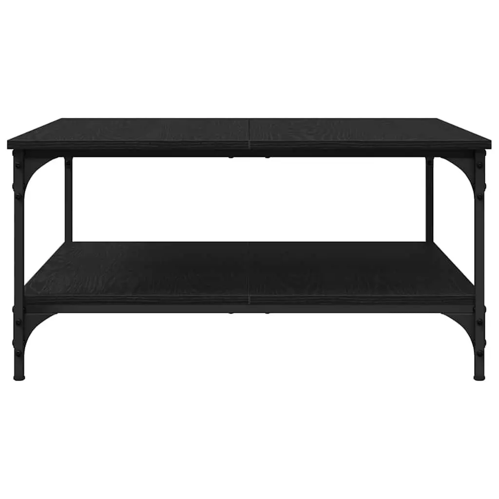 Coffee Table Black Industrial Living Room Furniture Engineered Wood Storage
