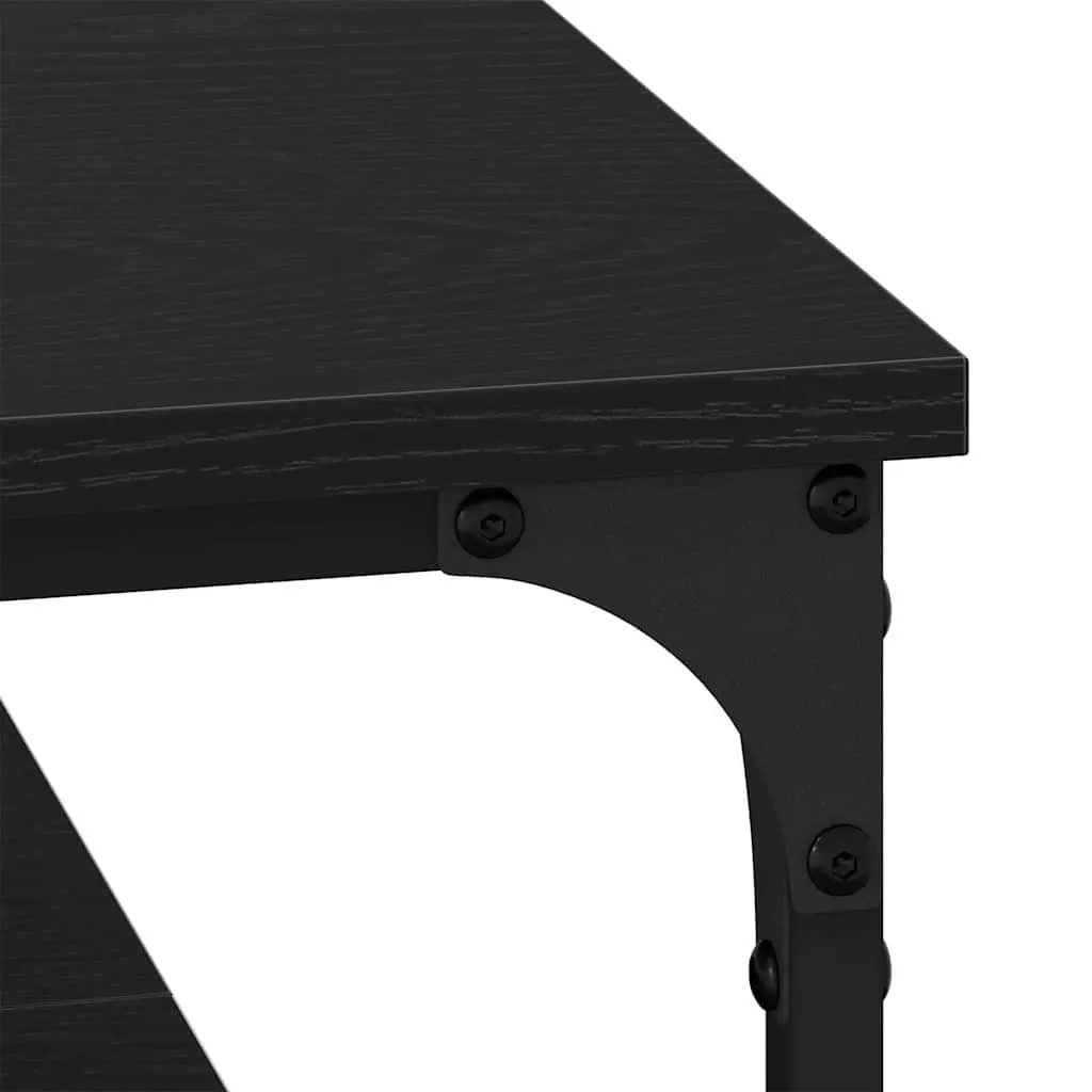 Coffee Table Black Industrial Living Room Furniture Engineered Wood Storage