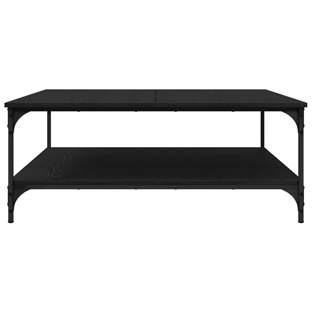 Industrial Coffee Table Storage 100x100x40cm Black Oak