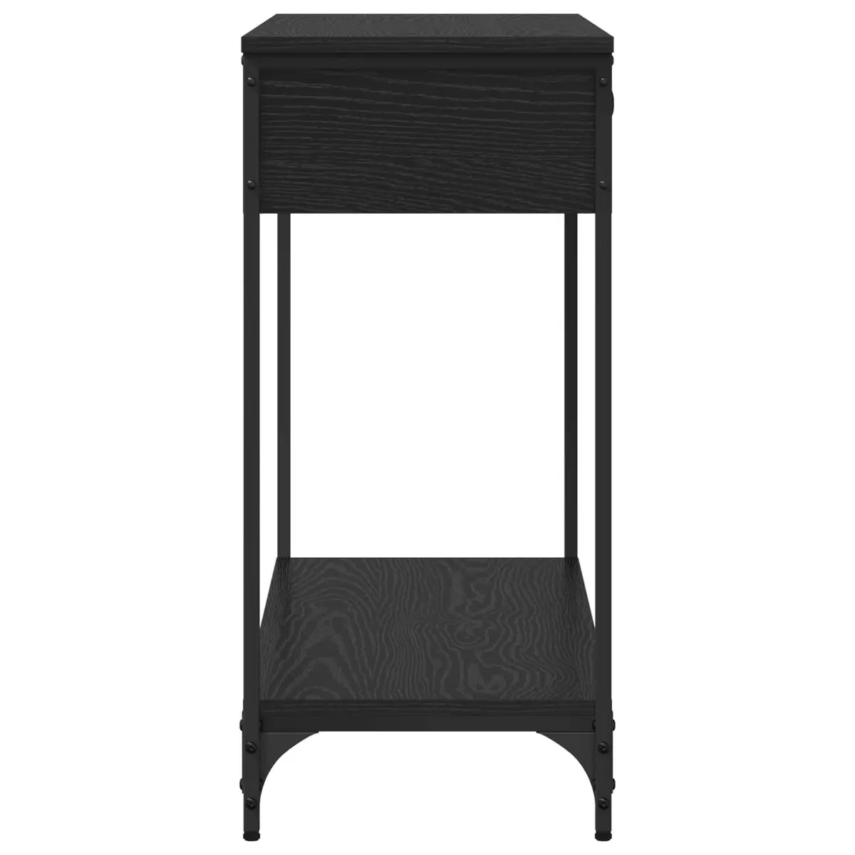 Black Oak Console Table with Storage Solutions