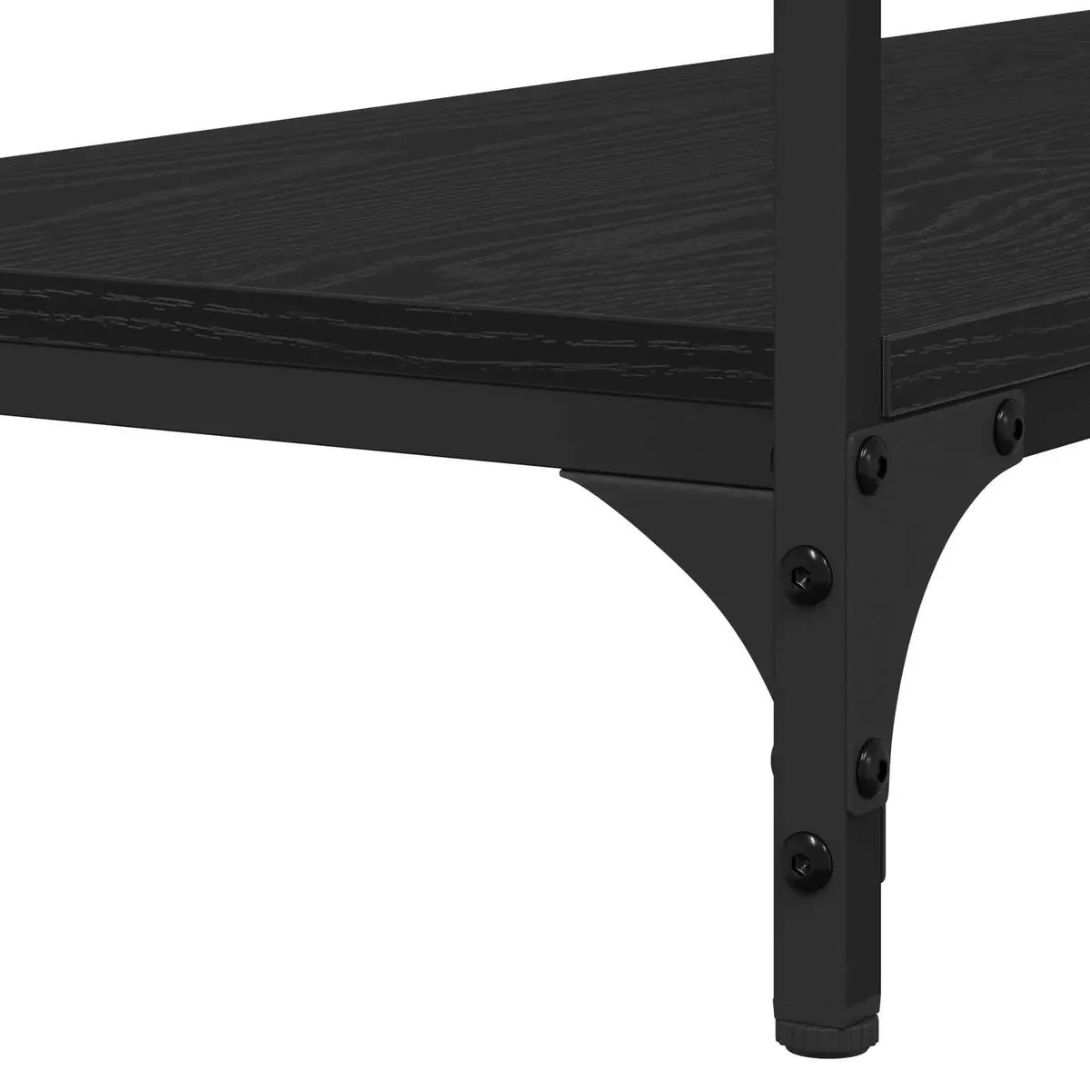Black Oak Console Table with Storage Solutions