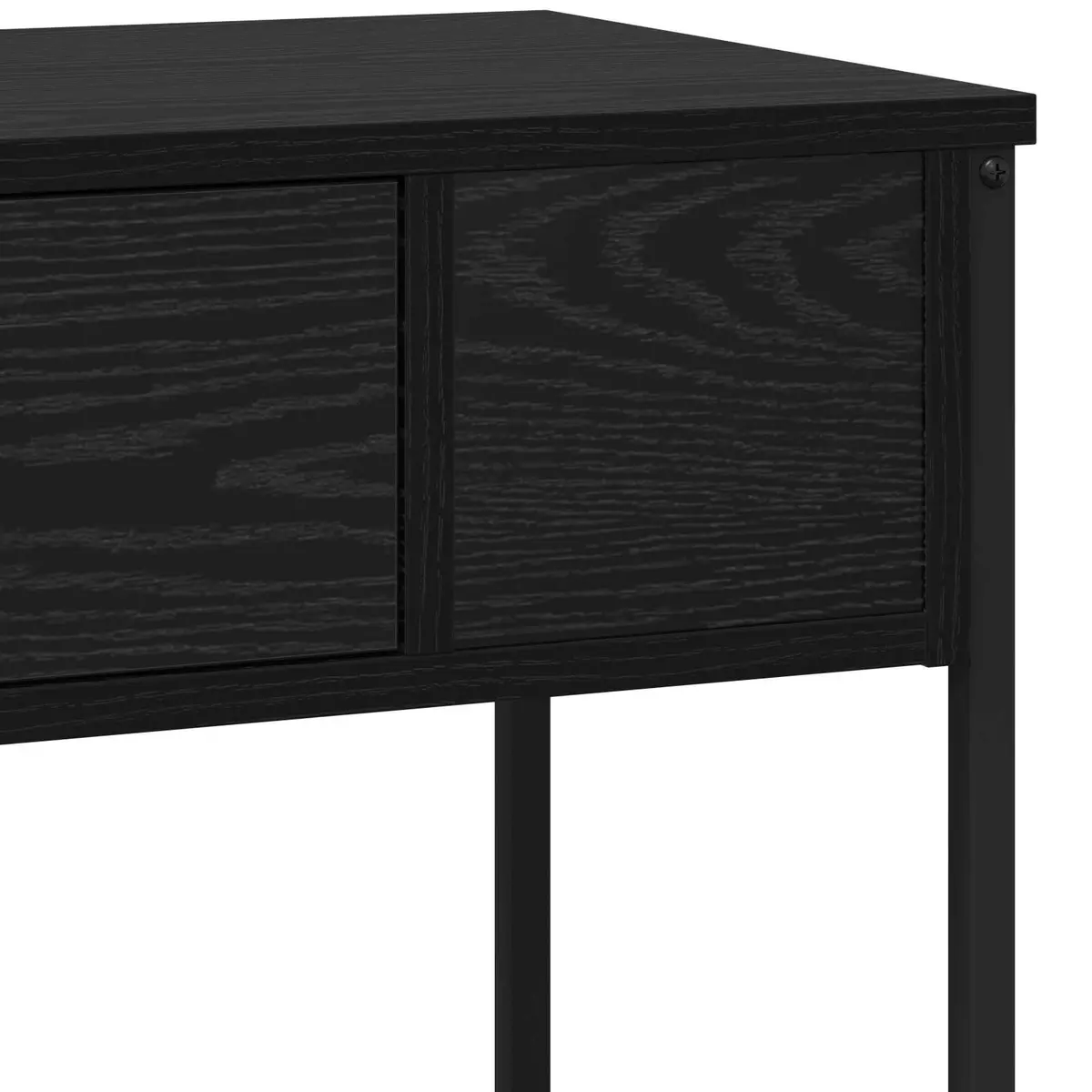 Black Oak Console Table with Storage Solutions