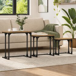Warm and Practical: 3-Piece Nesting Coffee Table Set