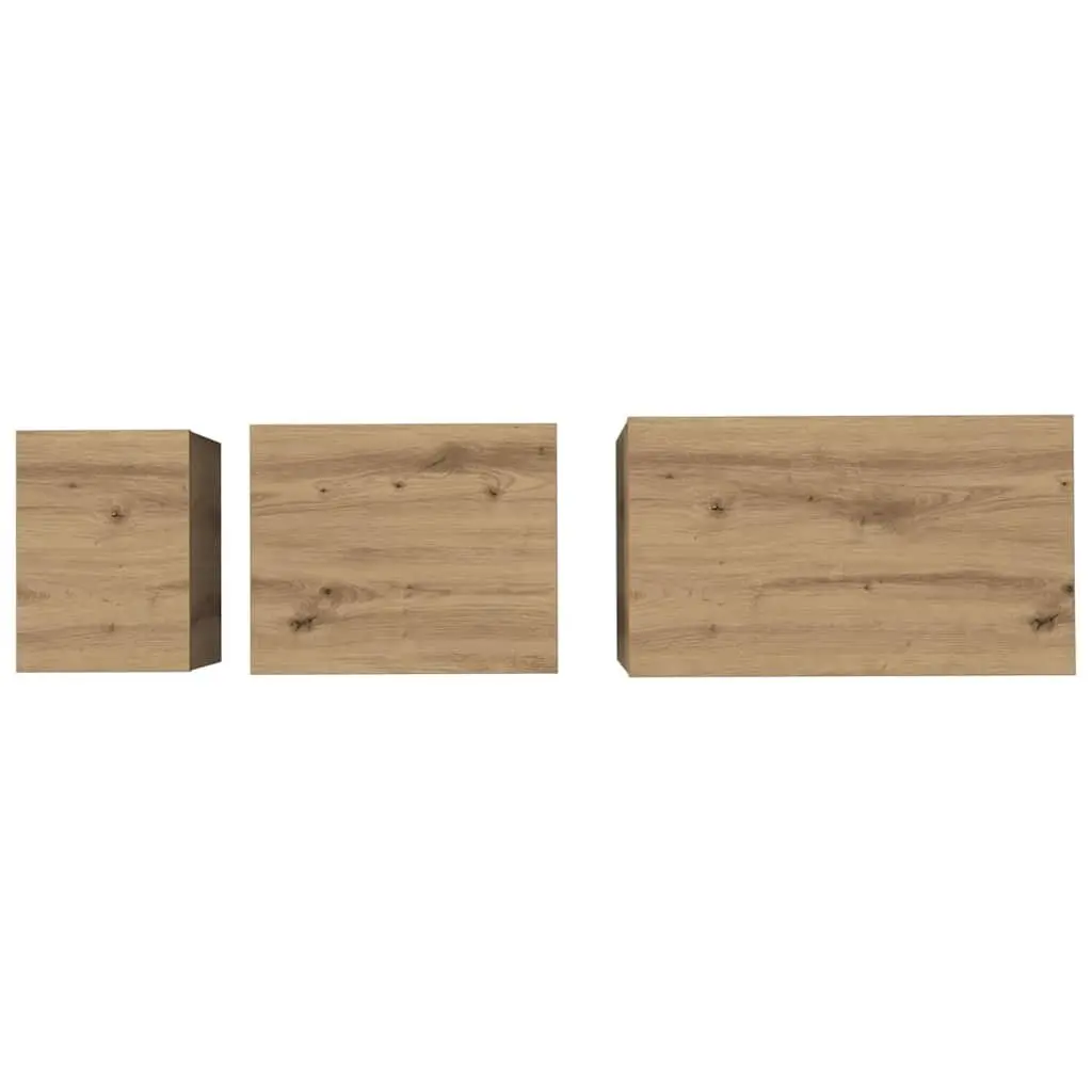3-Piece Nesting Coffee Table Set in Brown