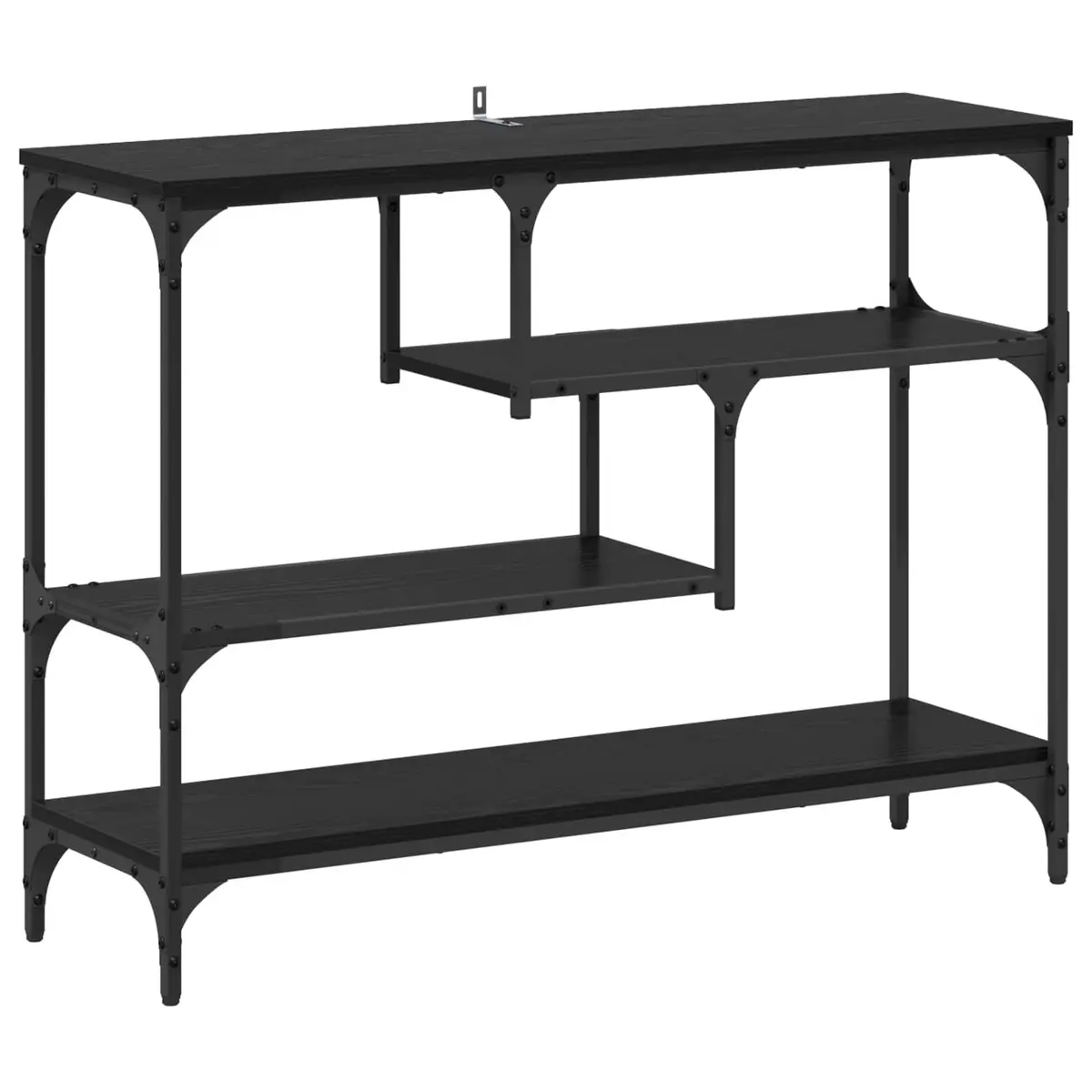 Console Table Industrial Style Narrow Hallway Accent Table Black 100 x 30 x 75 cm