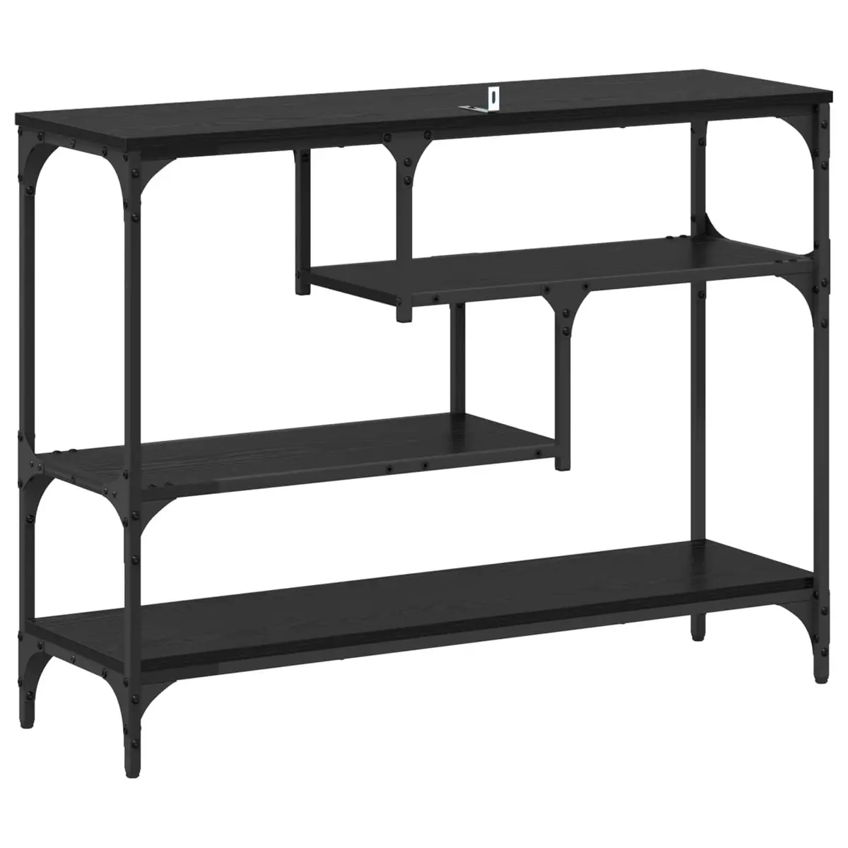 Console Table Industrial Style Narrow Hallway Accent Table Black 100 x 30 x 75 cm