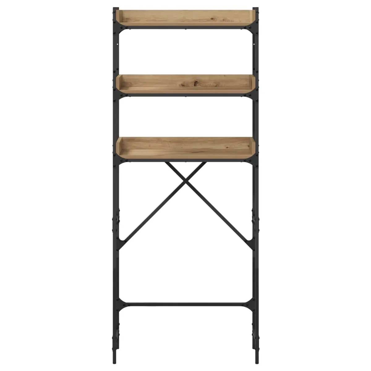 Washing Machine Shelf Laundry Room Storage Organiser 67 x 25 x 163 cm Brown Modern Shelving Unit