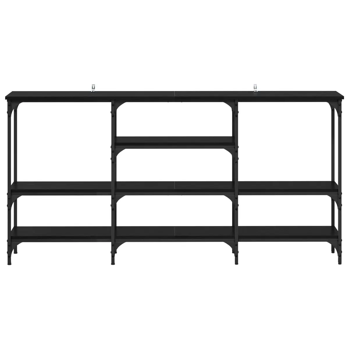 Console Table Black Oak Industrial Steel Frame Engineered Wood 160x29x80 cm