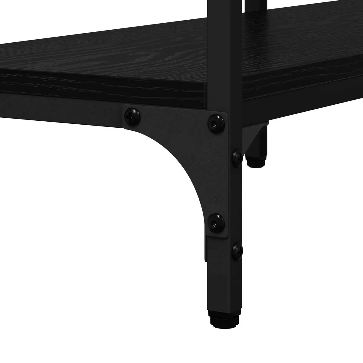 Console Table Black Oak Industrial Steel Frame Engineered Wood 160x29x80 cm