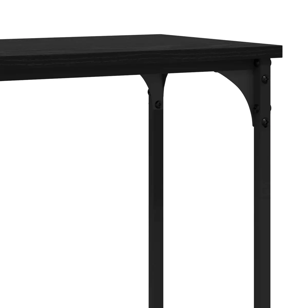 Console Table Black Oak Industrial Steel Frame Engineered Wood 160x29x80 cm