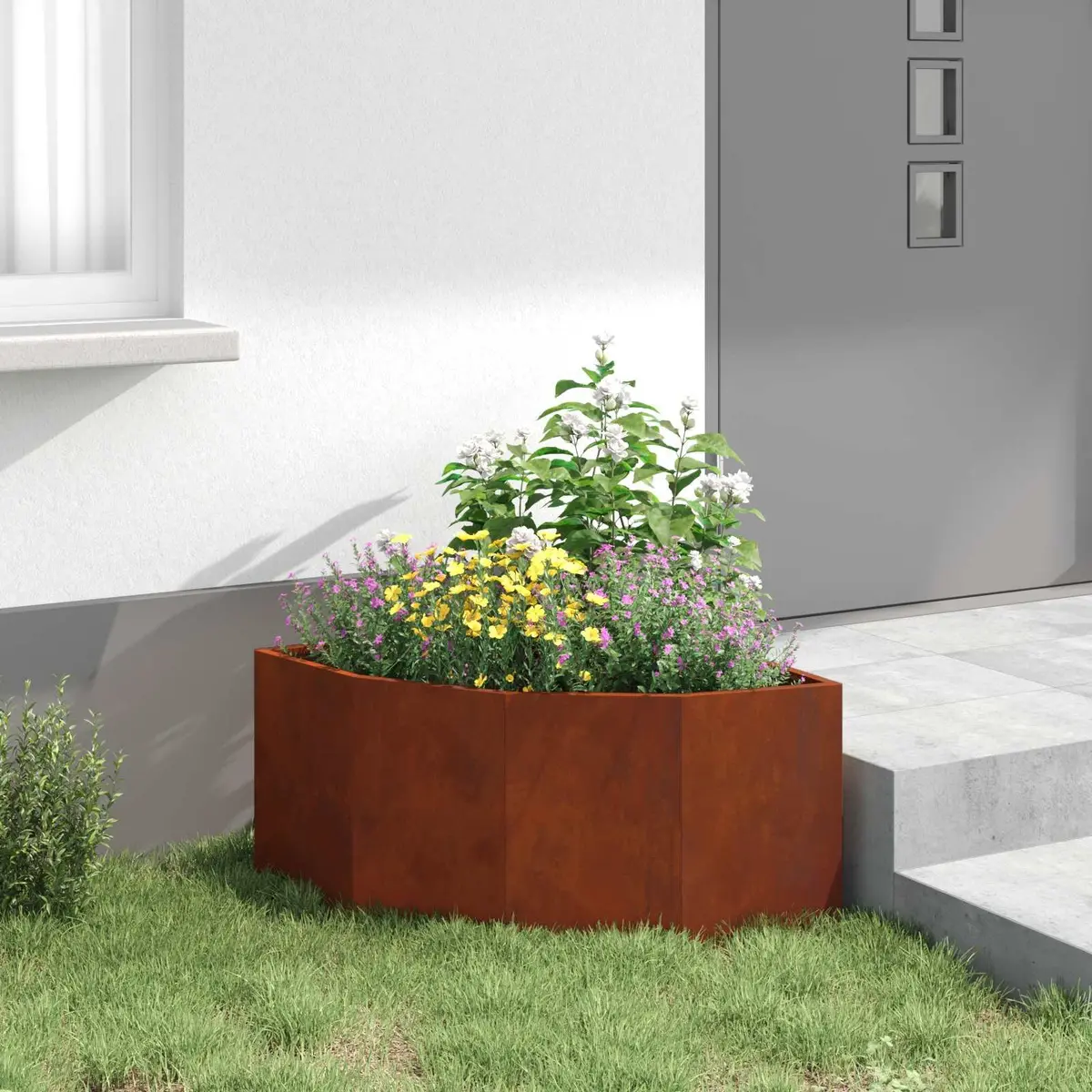 Corner Planter with Modern Aesthetic