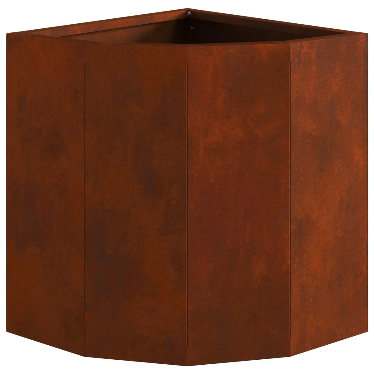 Corner Garden Planter Outdoor Space Saving 30 x 30 x 35 cm Brown Weathering Steel