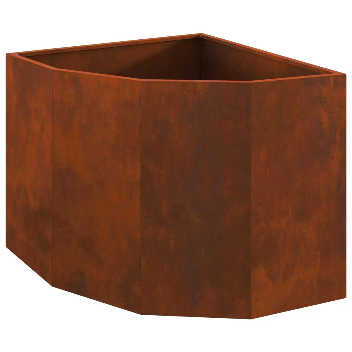 Corner Planter Outdoor Steel 60x60x50cm Brown
