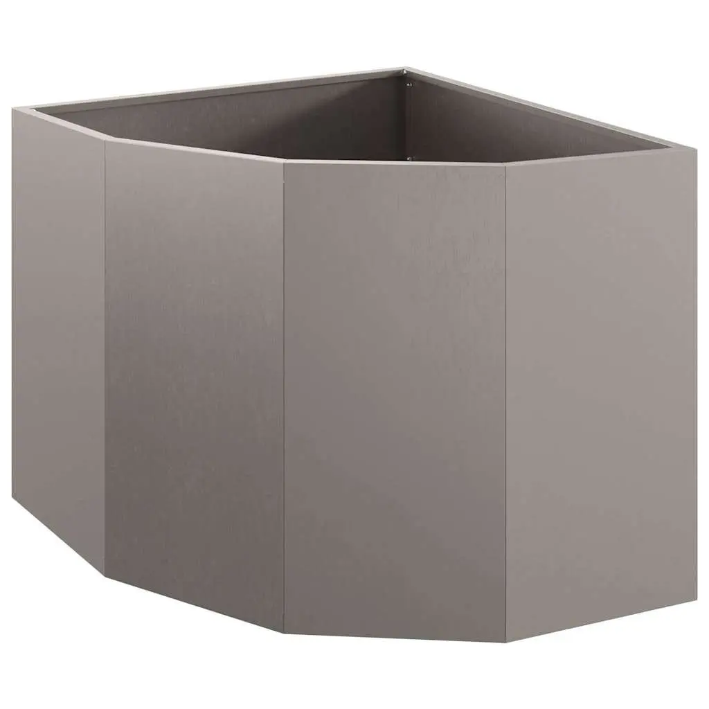 Corner Planter Outdoor Steel 60x60x50cm Brown