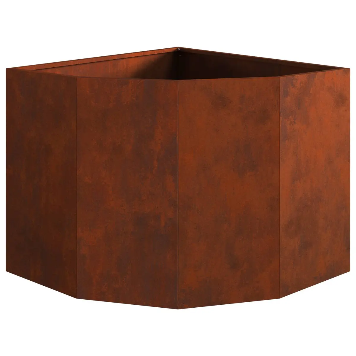 Corner Planter Outdoor Steel 60x60x50cm Brown