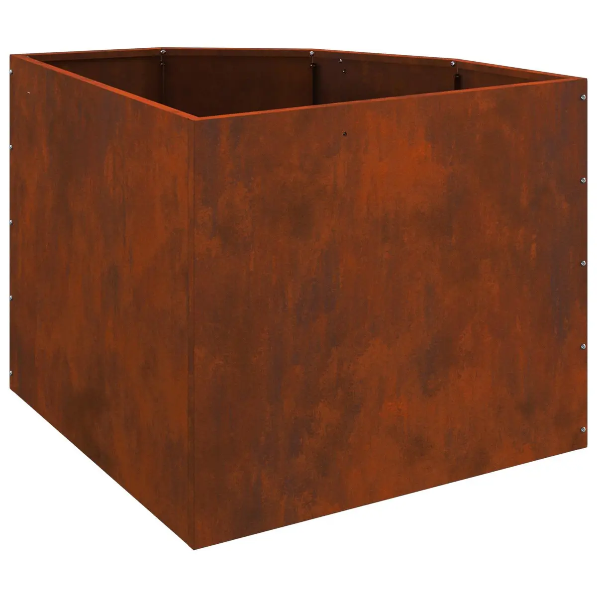 Corner Planter Outdoor Steel 60x60x50cm Brown