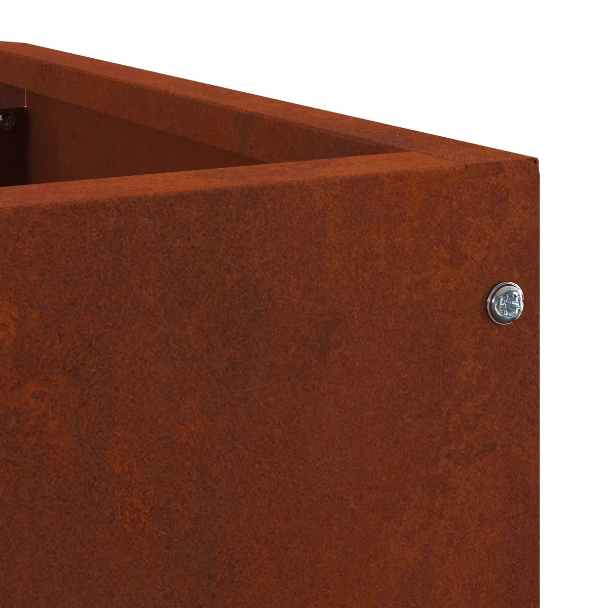Corner Planter Outdoor Steel 60x60x50cm Brown