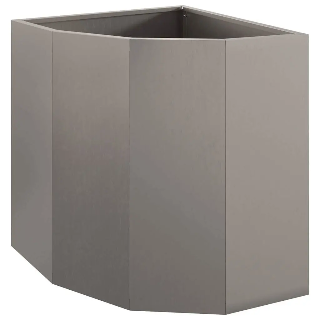 Corner Garden Planter Steel Outdoor Patio 45x45x50cm Brown