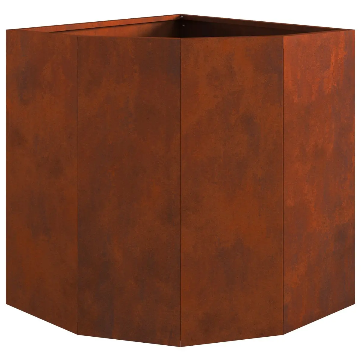 Corner Garden Planter Steel Outdoor Patio 45x45x50cm Brown