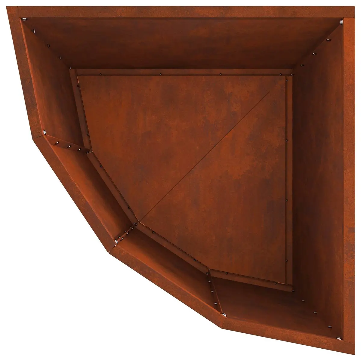 Corner Garden Planter Steel Outdoor Patio 45x45x50cm Brown