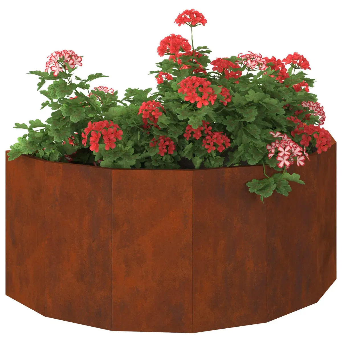 Half Round Garden Planter Outdoor Steel 90x45x35cm Weathering Design Terrace