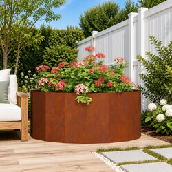 Reliable Half Round Garden Planter: Steel Durability