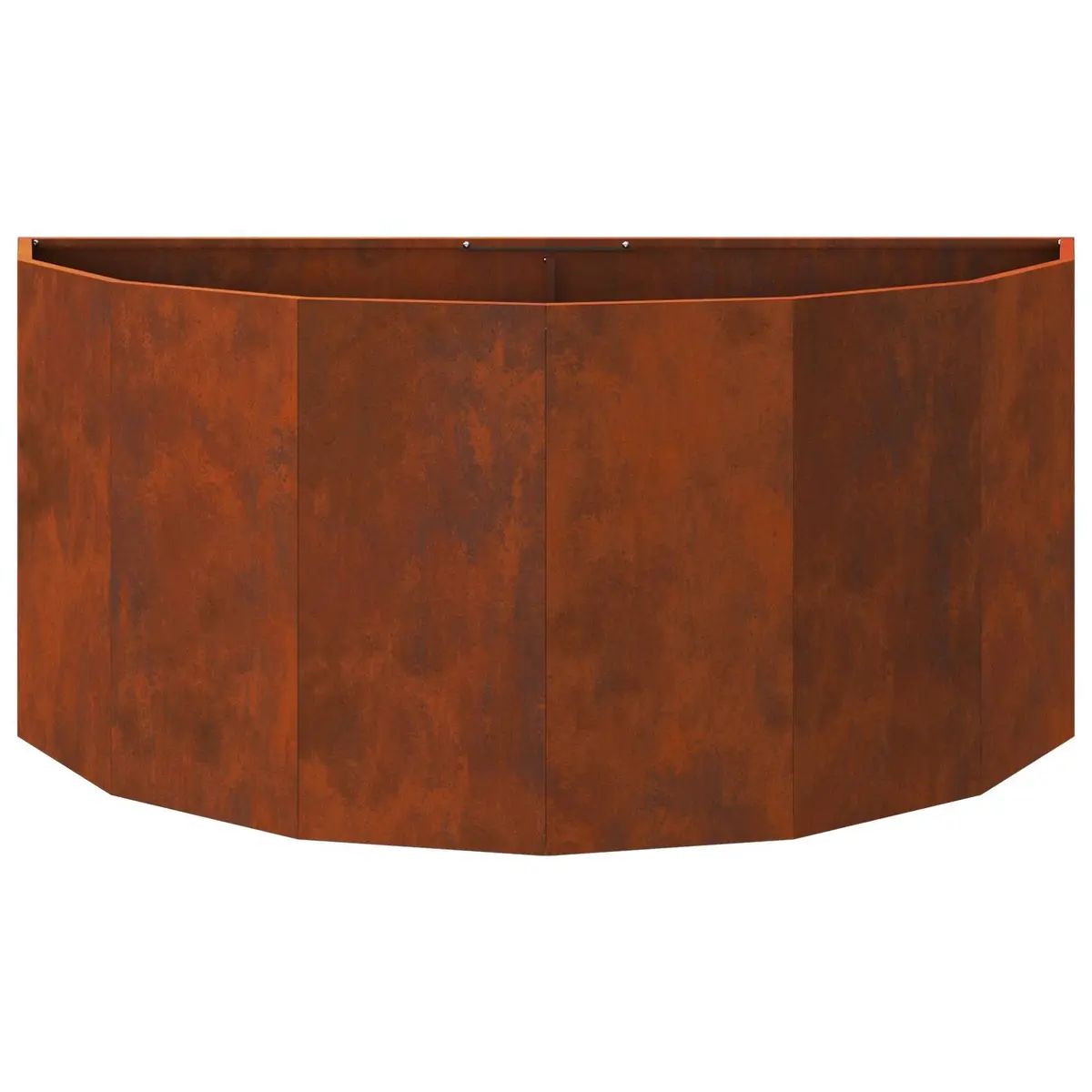 Half Round Garden Planter Outdoor Steel Raised Bed 120x60x50cm Brown